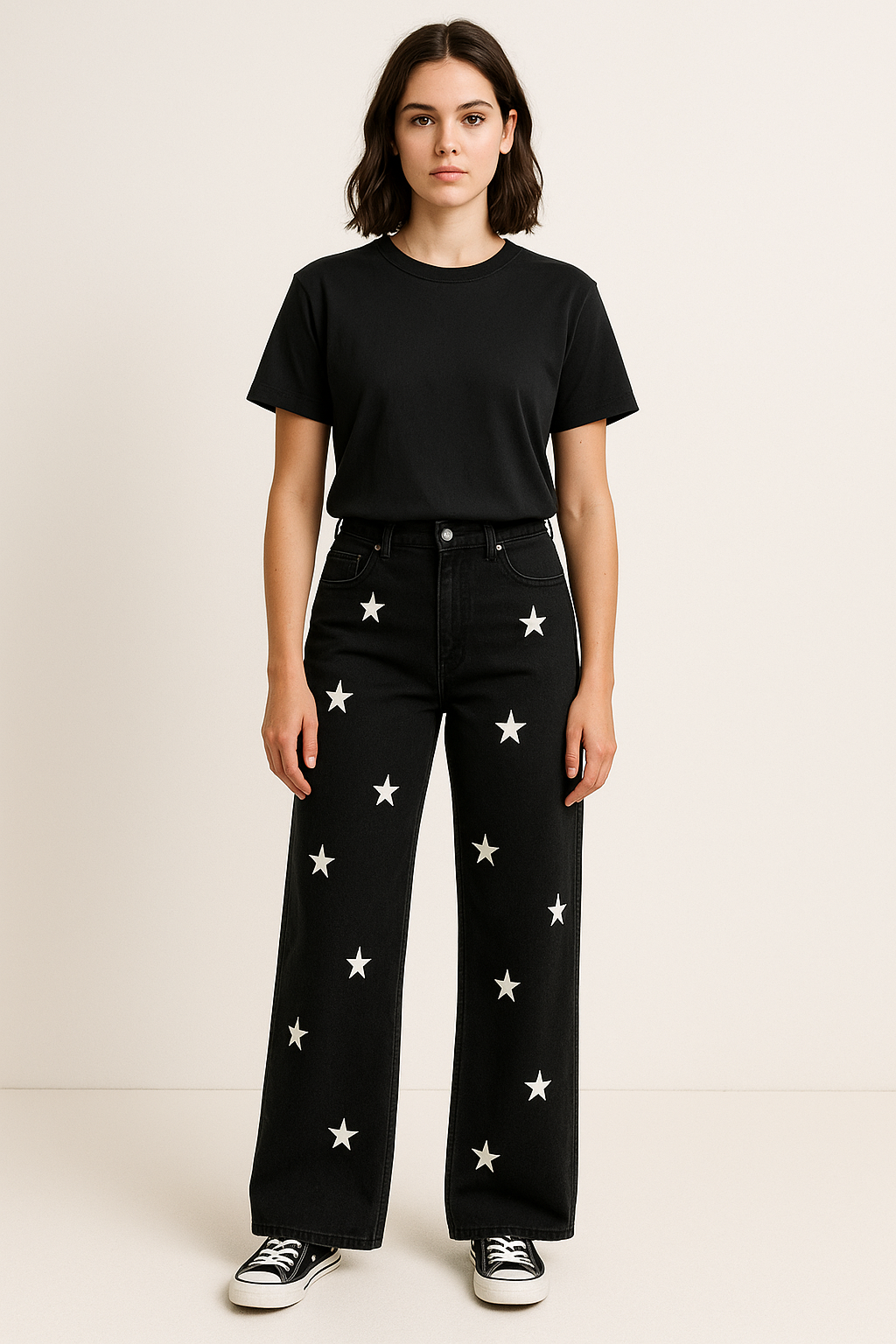 Star Wide Leg Jeans