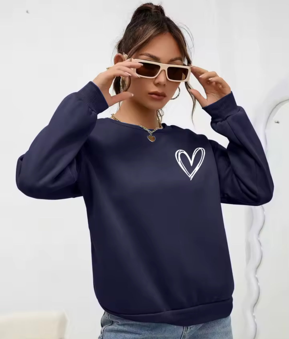 Small Heart Outline Sweatshirt