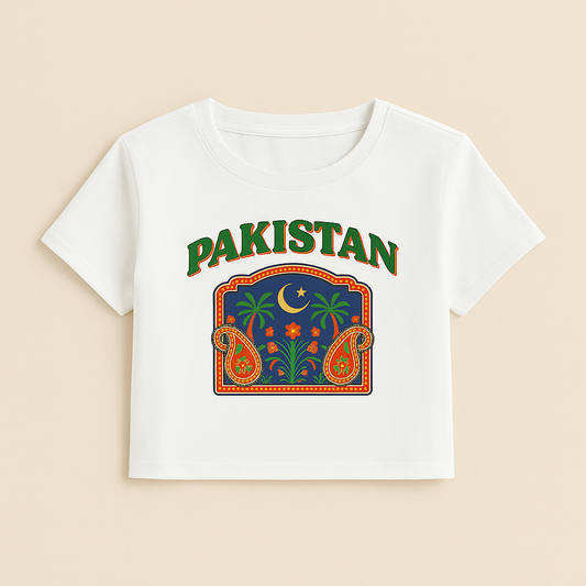 Women’s Pakistan Graphic Art Crop Top