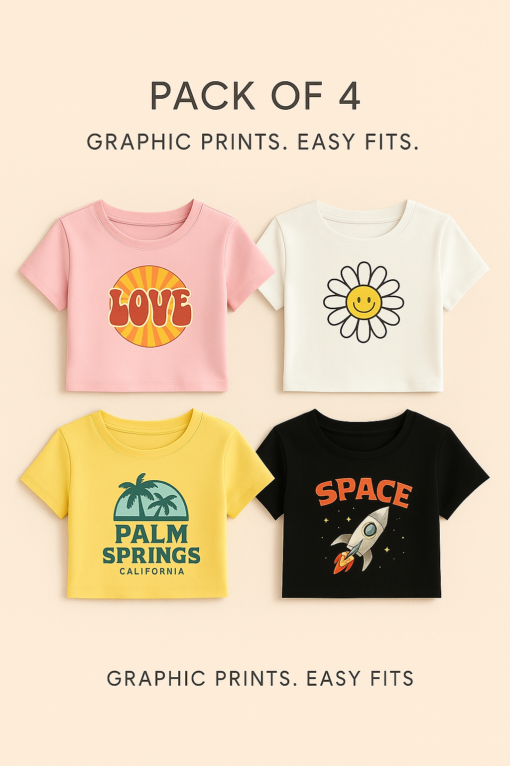 Women’s Pack of 4 Crop Top Bundle