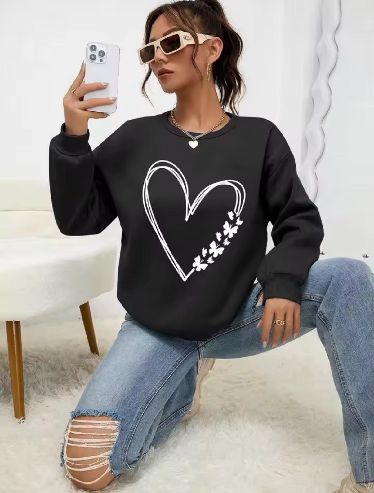 Heart & Butterfly Sweatshirt