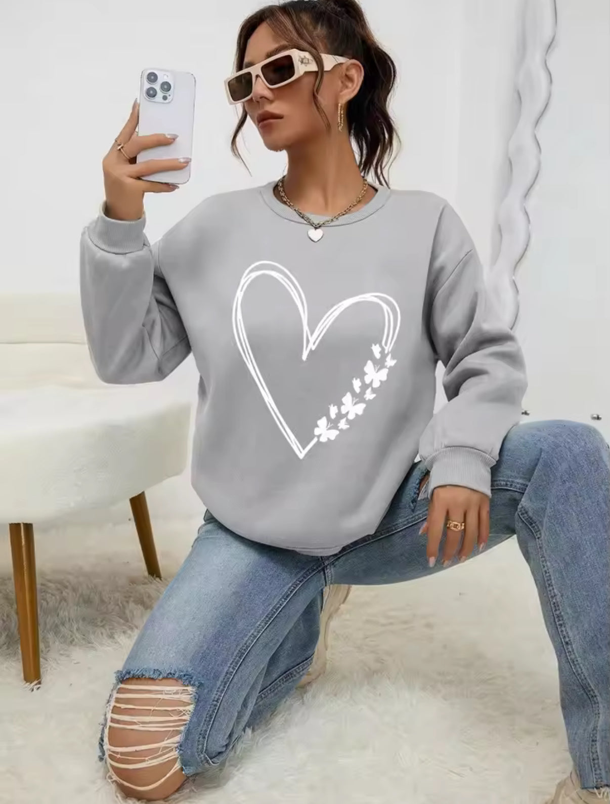 Heart & Butterfly Sweatshirt