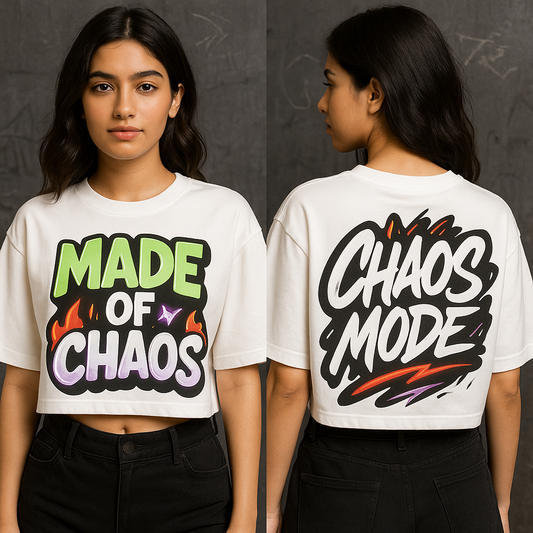 Women's Oversized Drop Shoulder Graphic Crop Top