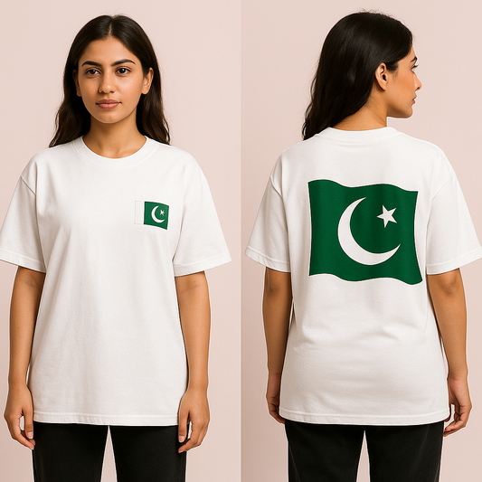 Women's Oversized Drop Shoulder Pakistan Independence Day T-Shirt