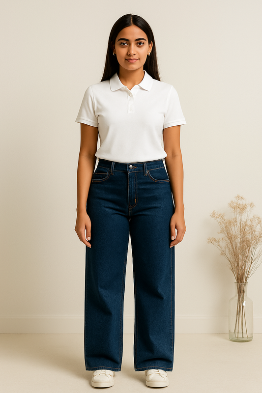Dark Blue Jeans with Polo Tops