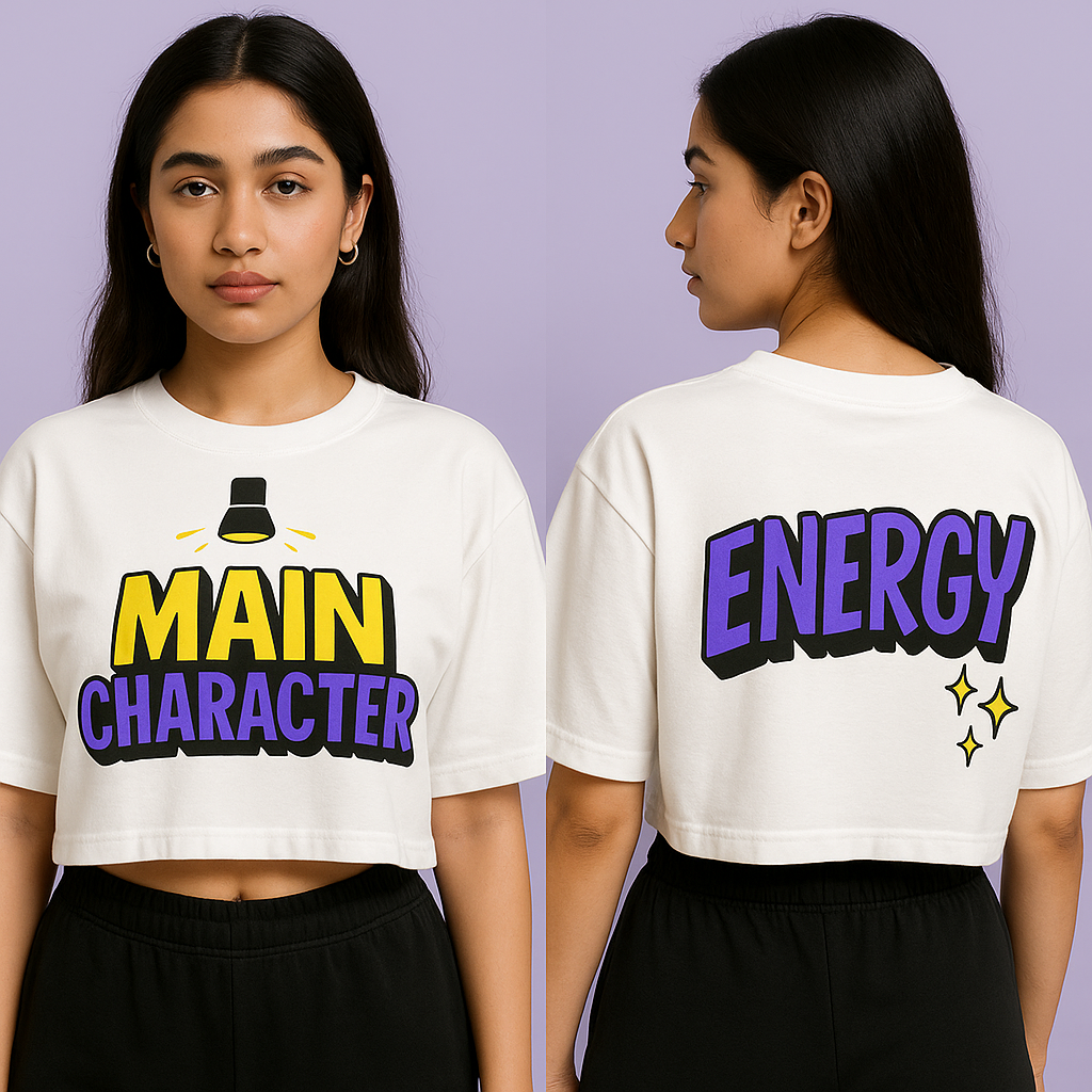 Comfy Oversized Drop Shoulder Graphic Crop Top