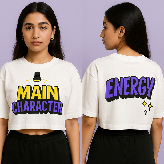 Comfy Oversized Drop Shoulder Graphic Crop Top