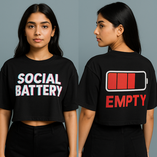 Women's Oversized Drop Shoulder Graphic Crop Top