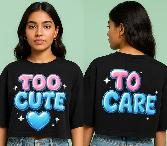 Women's Comfy Oversized Drop Shoulder Graphic Crop Top