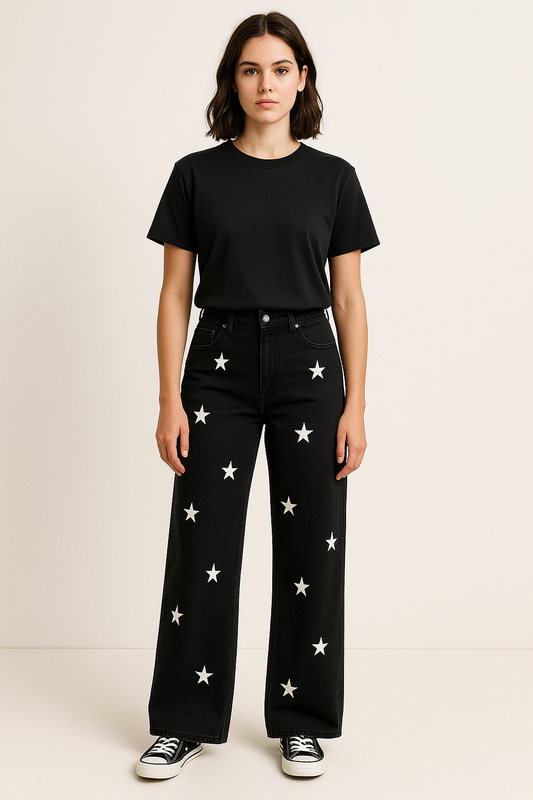 Star Wide Leg Jeans