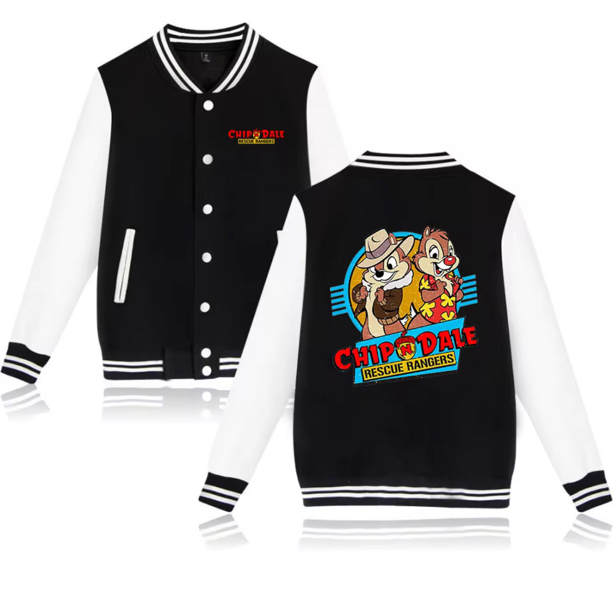Cartoon Fleece Varsity Jacket