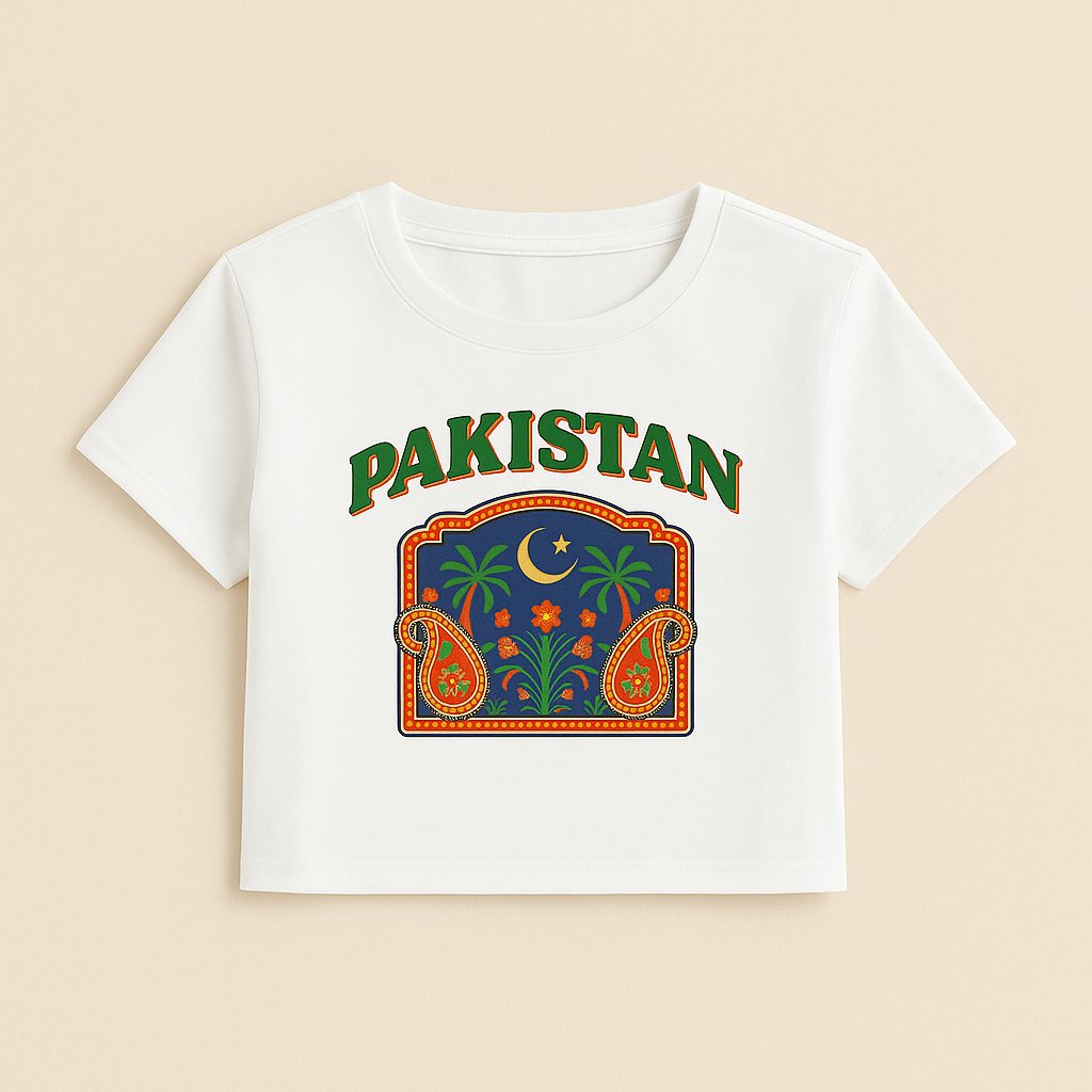 Women’s Pakistan Graphic Art Crop Top