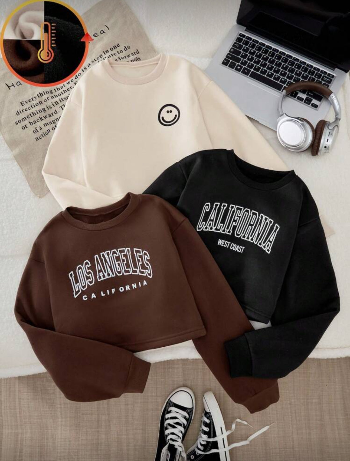 Pack of 3 Crop Sweatshirts