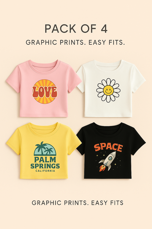 Women’s Pack of 4 Crop Top Bundle