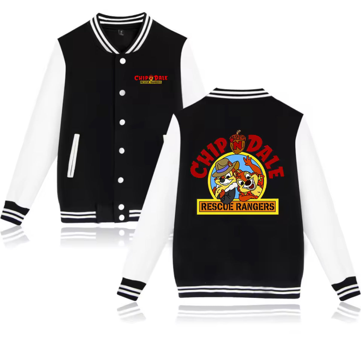 Cartoon Fleece Varsity Jacket