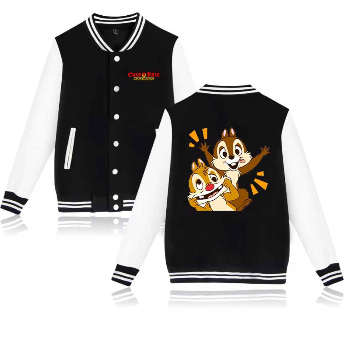 Cartoon Fleece Varsity Jacket