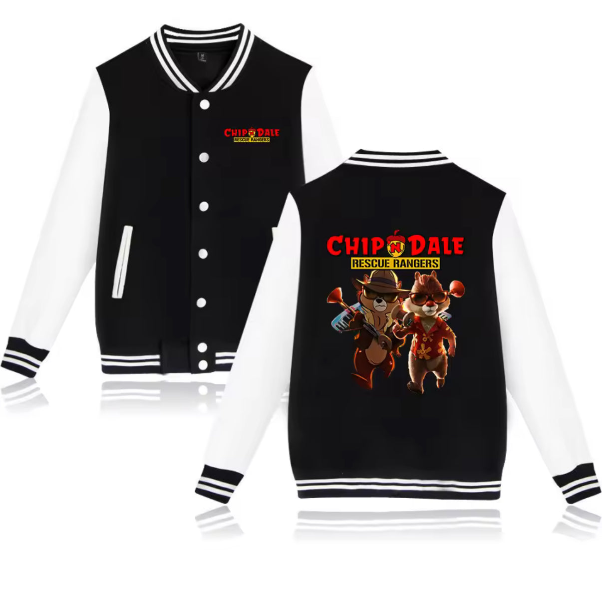 Cartoon Fleece Varsity Jacket