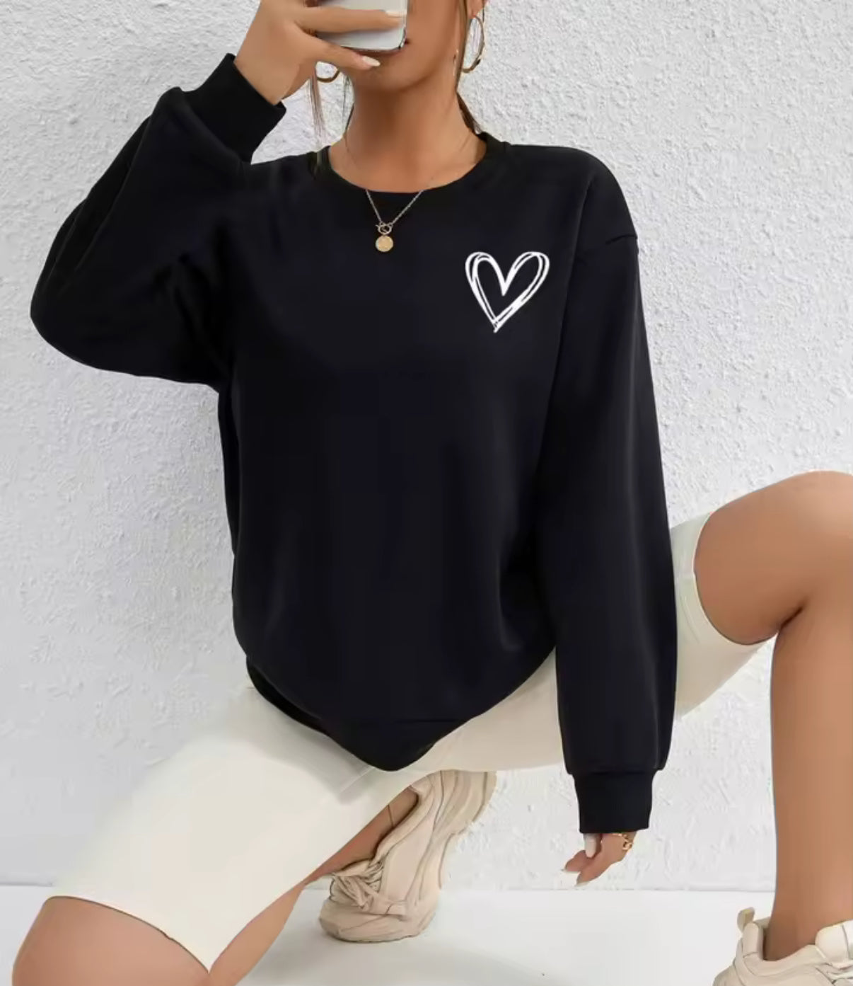 Small Heart Outline Sweatshirt