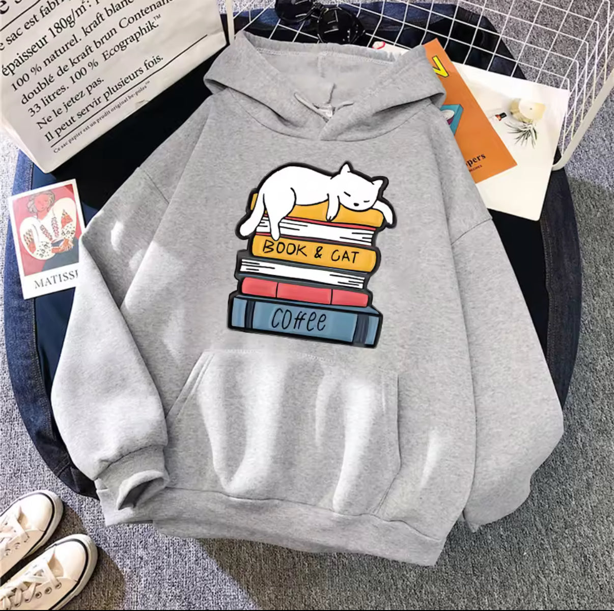 Book & Cat Hoodie
