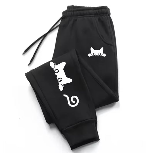 Cat Graphic Jogger Pants