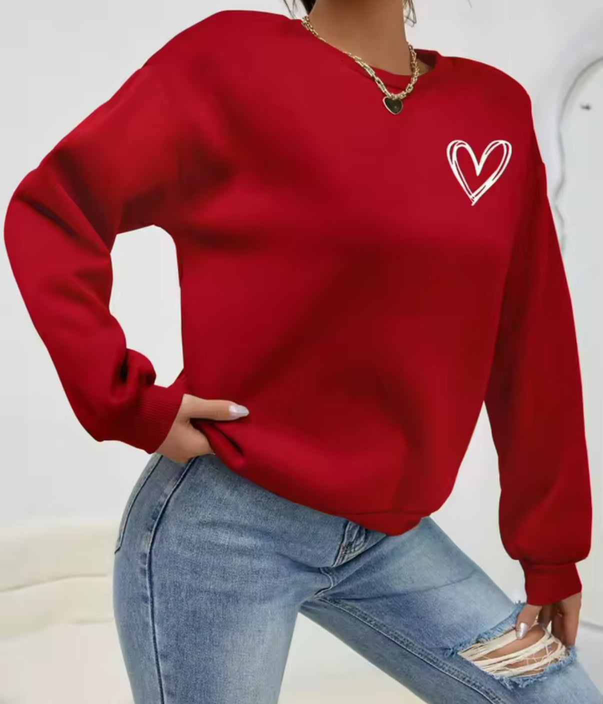 Small Heart Outline Sweatshirt