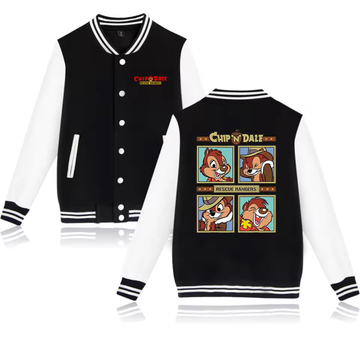 Cartoon Fleece Varsity Jacket
