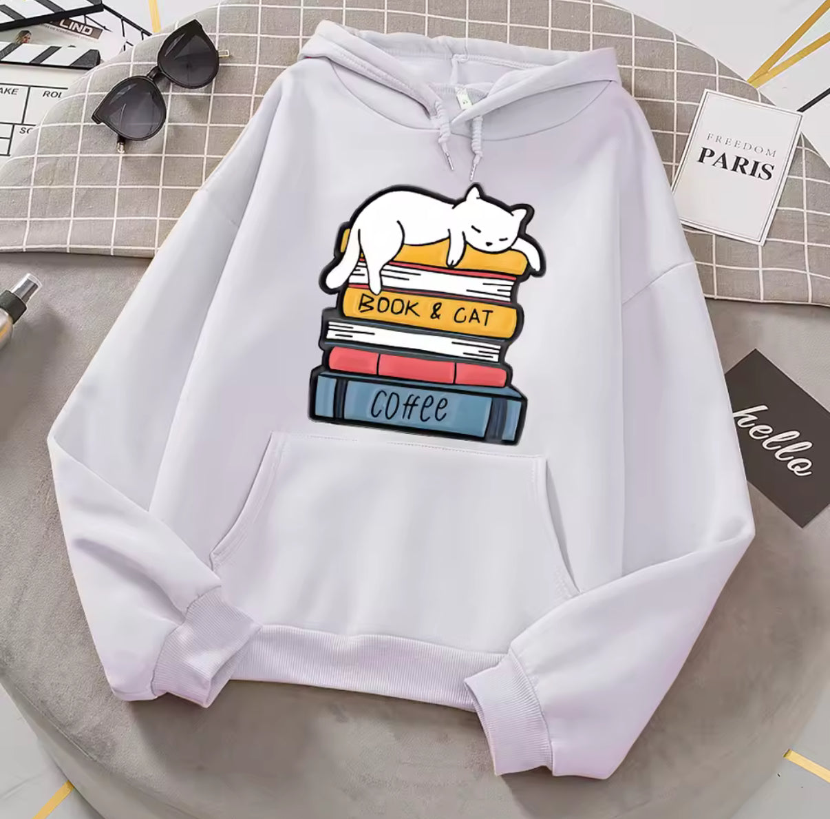 Book & Cat Hoodie