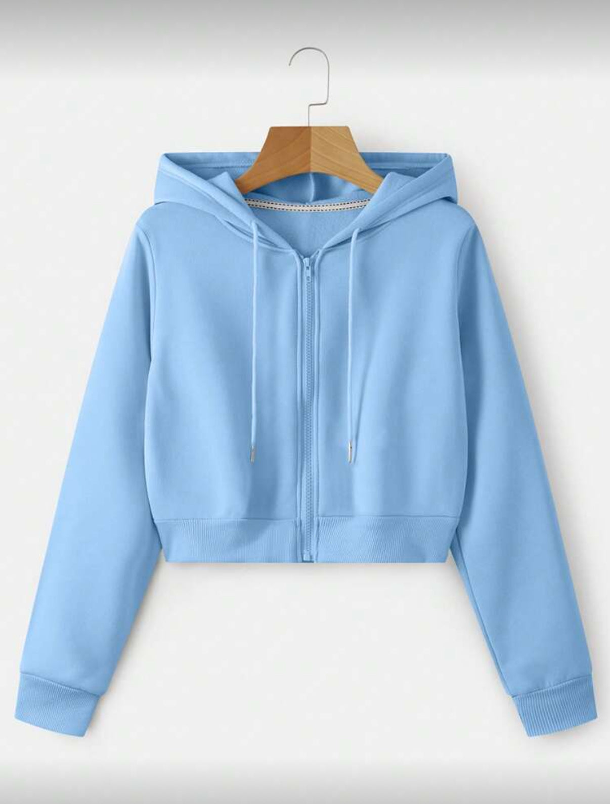 Sky Crop Zipper Hoodie