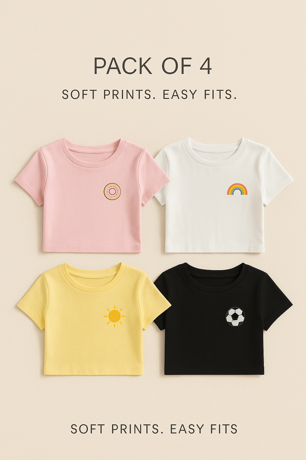 Women's Pack of 4 Crop Top Bundle