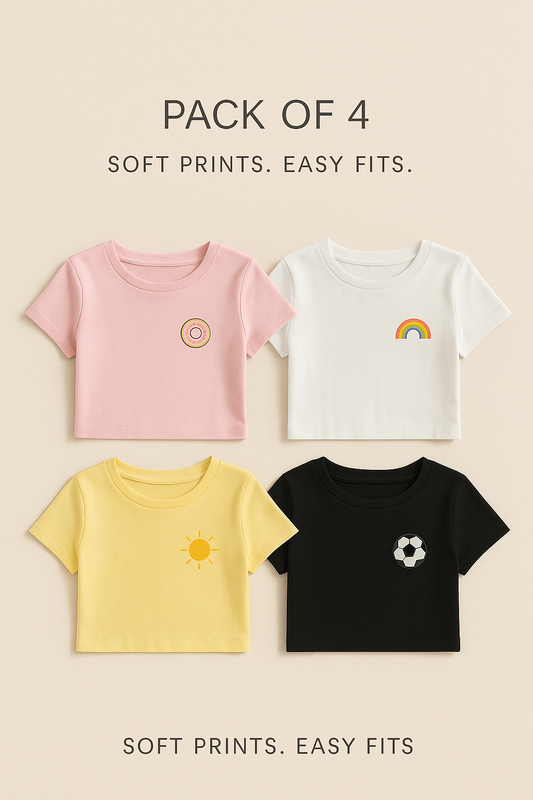 Women's Pack of 4 Crop Top Bundle