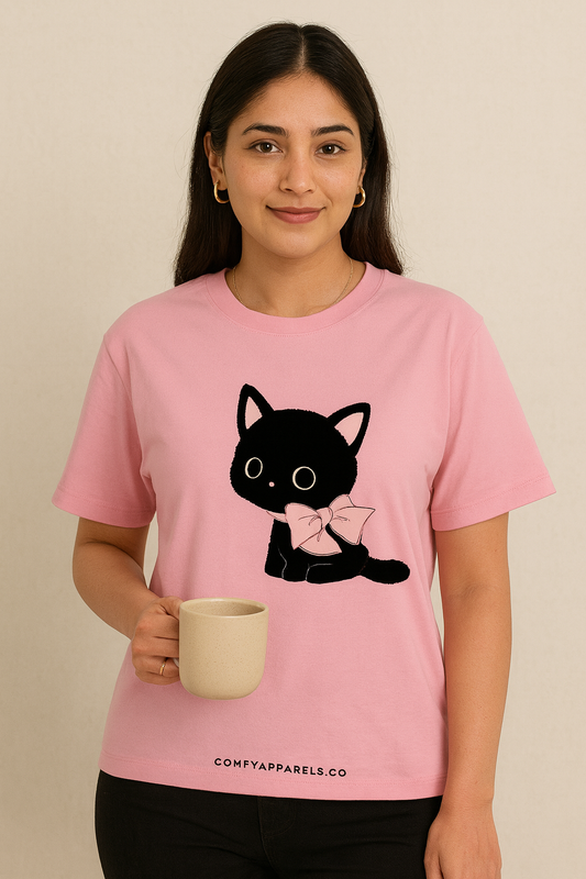 Women's Cat & Bow T-shirt
