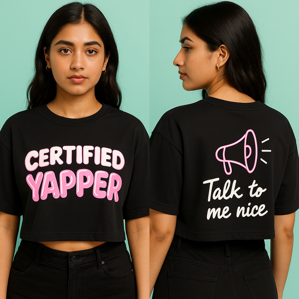 Comfy Oversized Drop Shoulder Graphic Crop Top