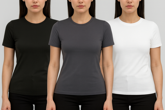 Women’s Pack of 3 Body Fitted Half Sleeves T-Shirts