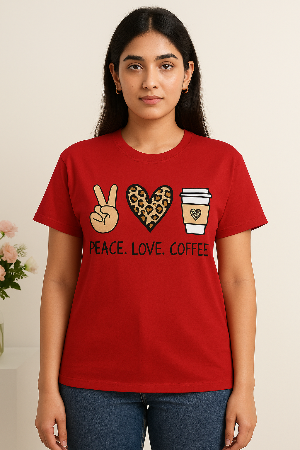 Peace. Love. Coffee Graphic T-Shirt