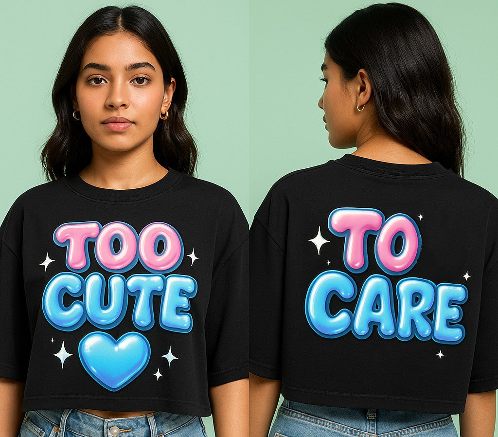 Women's Comfy Oversized Drop Shoulder Graphic Crop Top