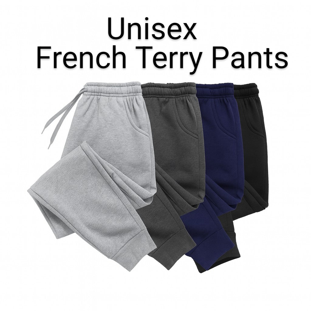 Comfy Unisex Basic French Terry Pants