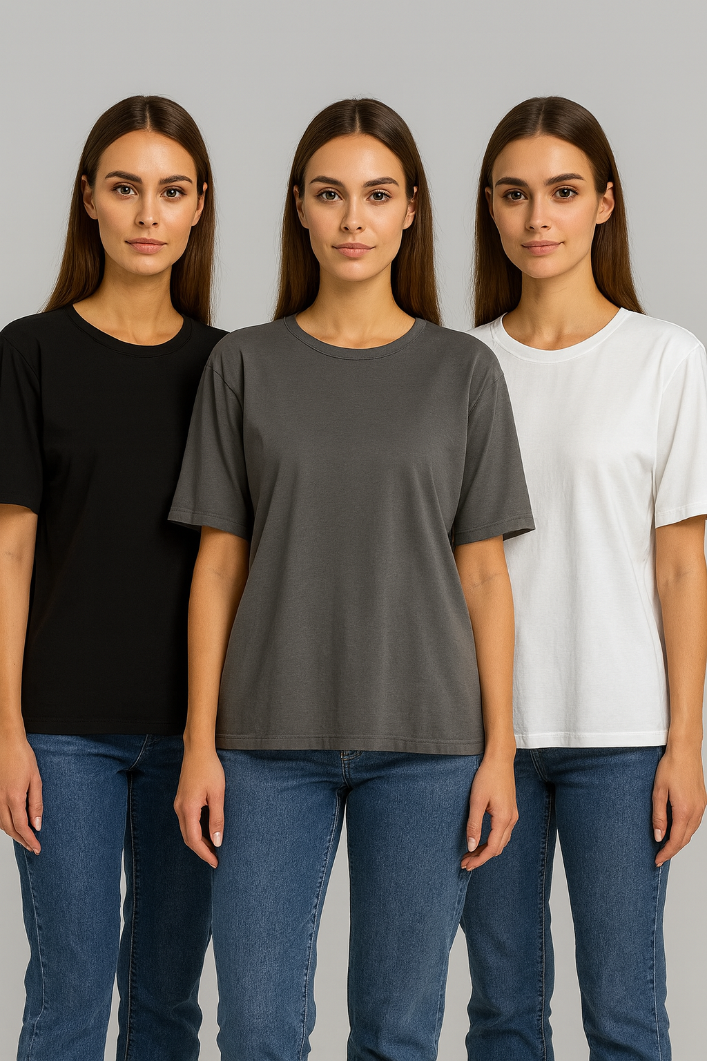 Oversized Pack of 3 Basic T-Shirts